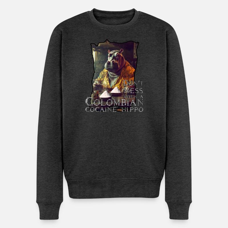 Colombian Hippo - Männer Premium Bio Pullover - Anthrazit meliert