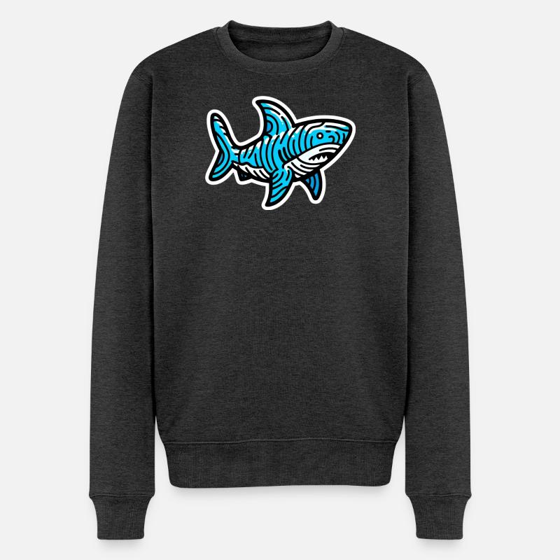Hai - Männer Premium Bio Pullover - Anthrazit meliert