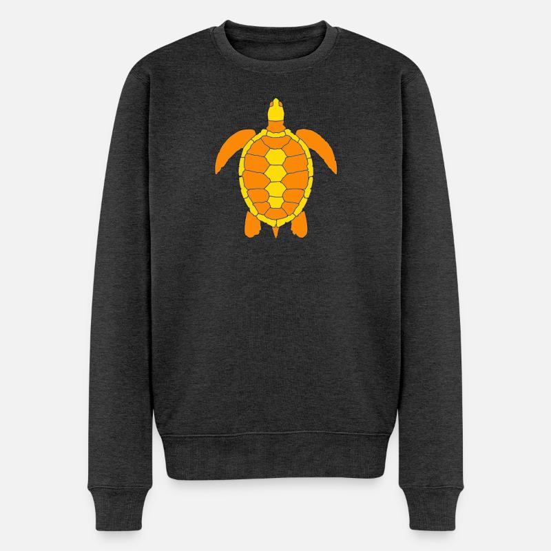 SCHILDKRÖTE - Männer Premium Bio Pullover - Anthrazit meliert