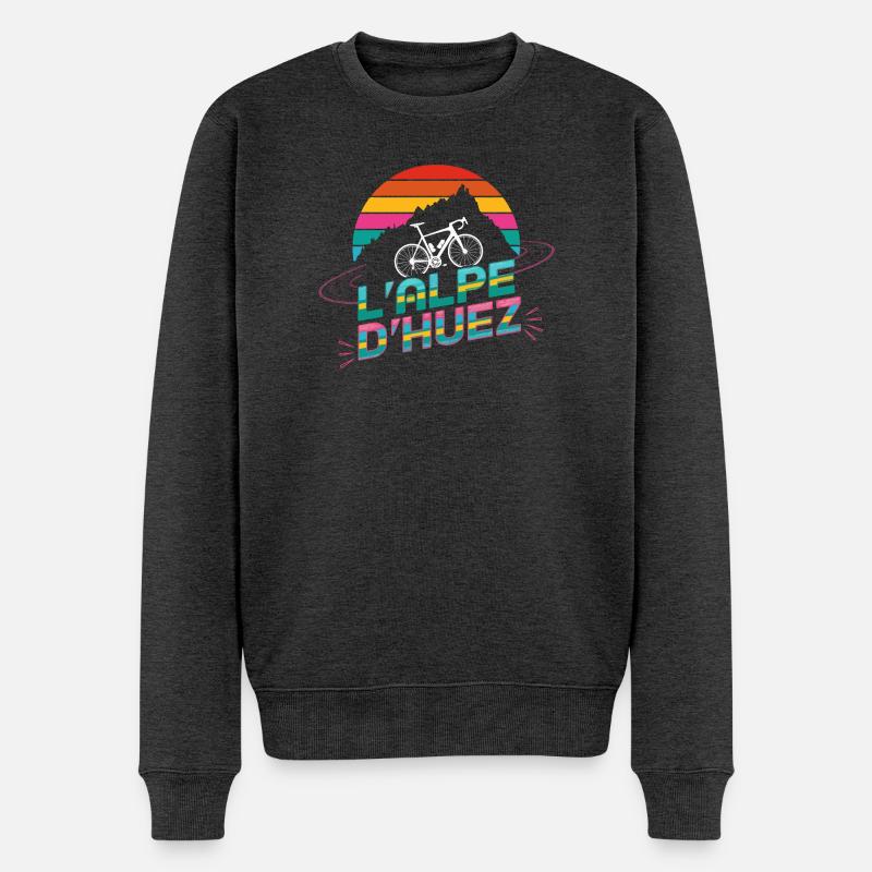 Alpe d’Huez Cyclisme Design - Pull Premium bio Homme - anthracite chiné