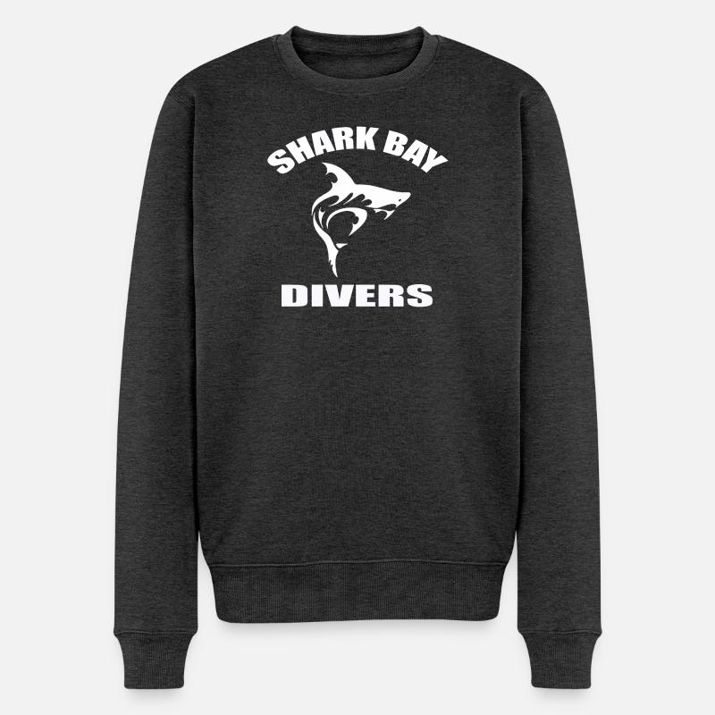 SHARK BAY DIVERS - Männer Premium Bio Pullover - Anthrazit meliert
