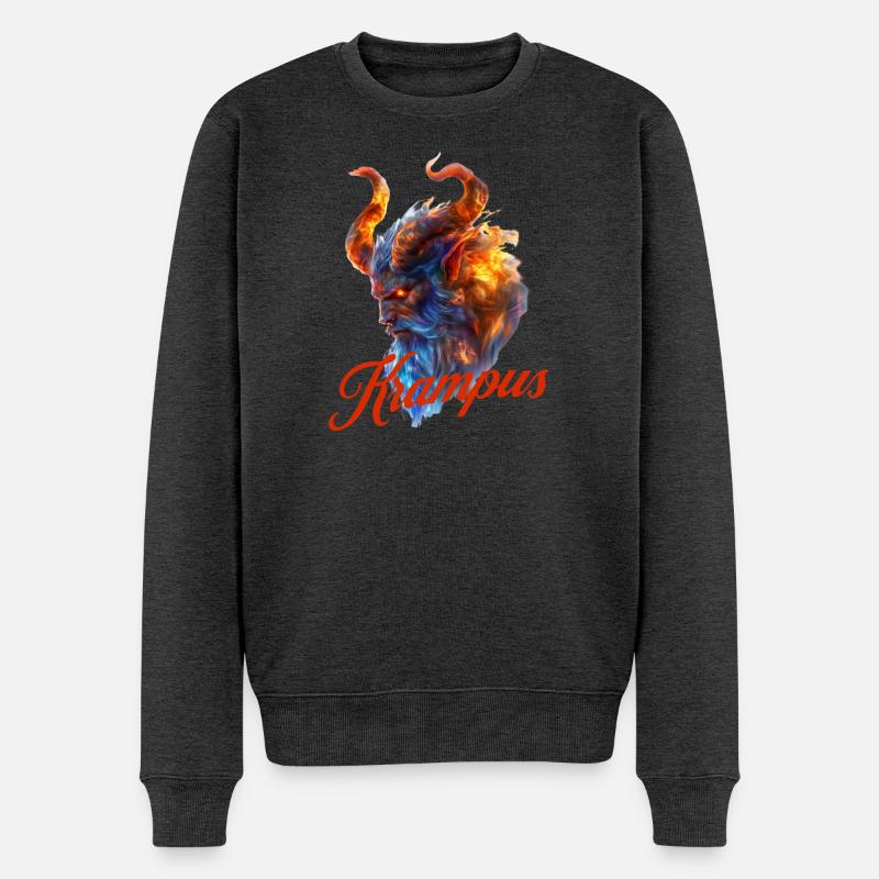Wilder Krampus - Männer Premium Bio Pullover - Anthrazit meliert