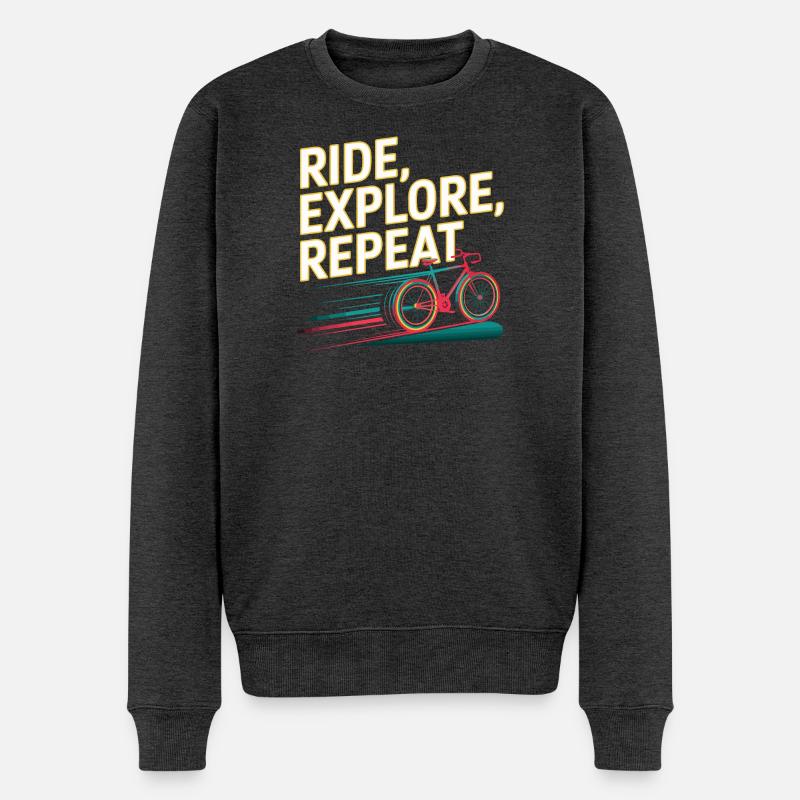 Ride Explore Repeat - Pull Premium bio Homme - anthracite chiné
