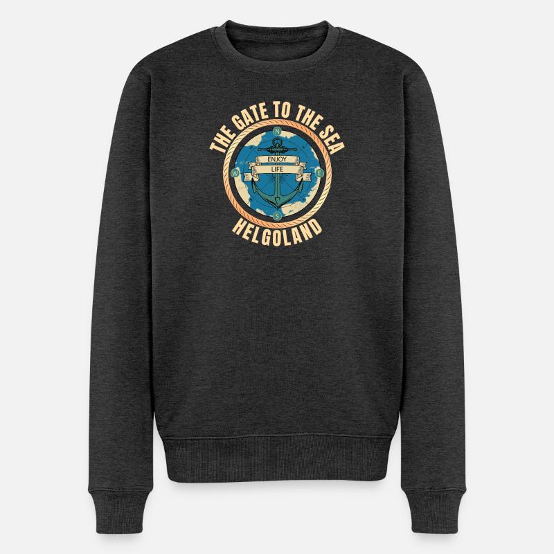 The Gate to the Sea - Helgoland - Männer Premium Bio Pullover - Anthrazit meliert
