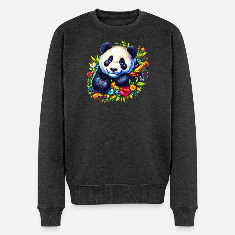 Panda - Pull Premium bio Homme - anthracite chiné