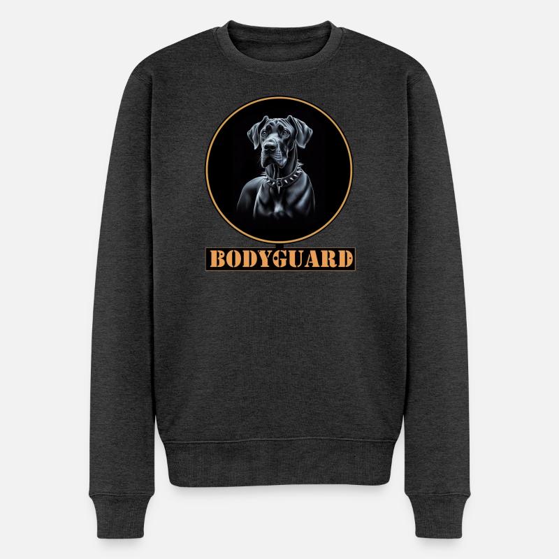 Chien Garde du Corps - Dogue Allemand - Pull Premium bio Homme - anthracite chiné