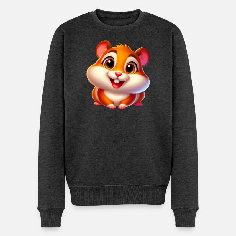 Hamster - Männer Premium Bio Pullover - Anthrazit meliert