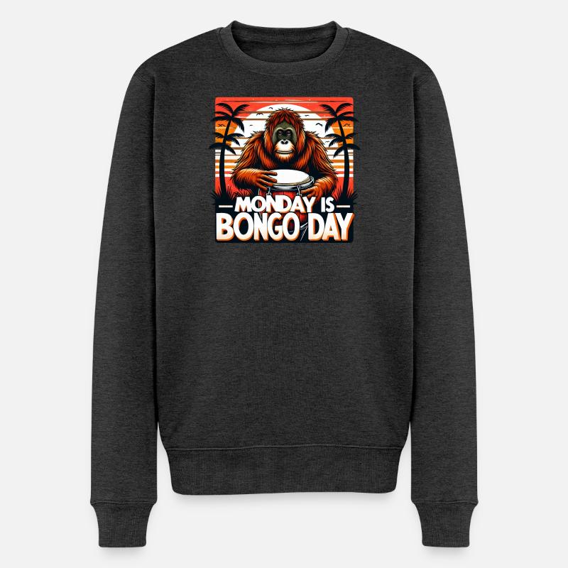 Bongo Trommler - Männer Premium Bio Pullover - Anthrazit meliert