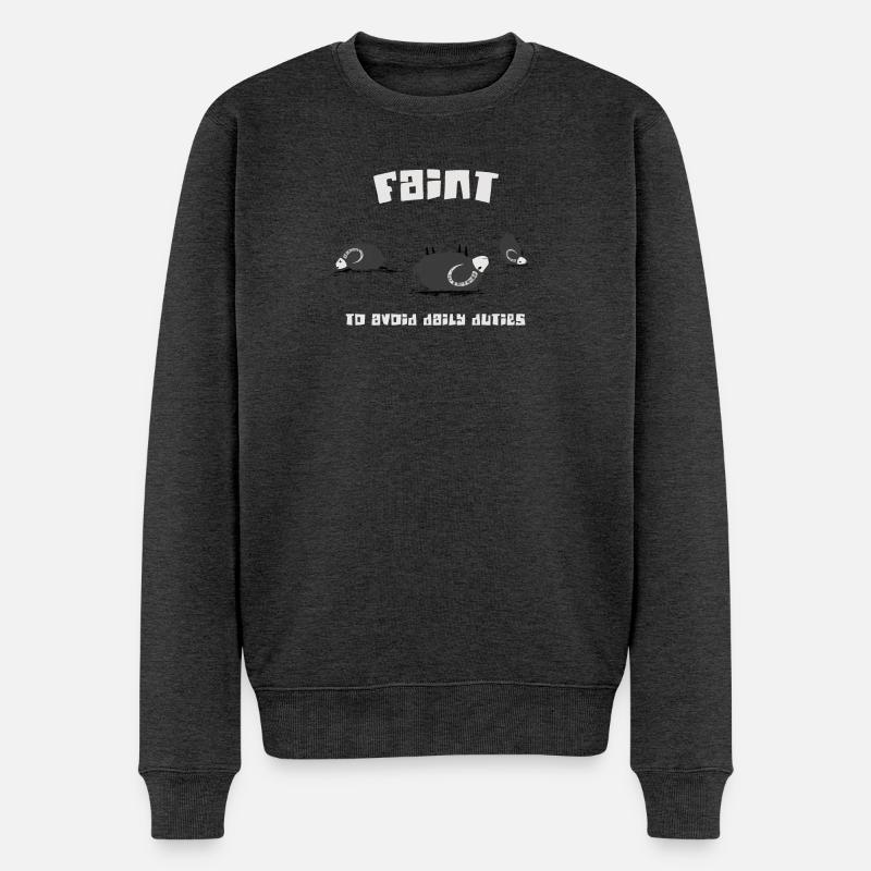 Faint - Männer Premium Bio Pullover - Anthrazit meliert