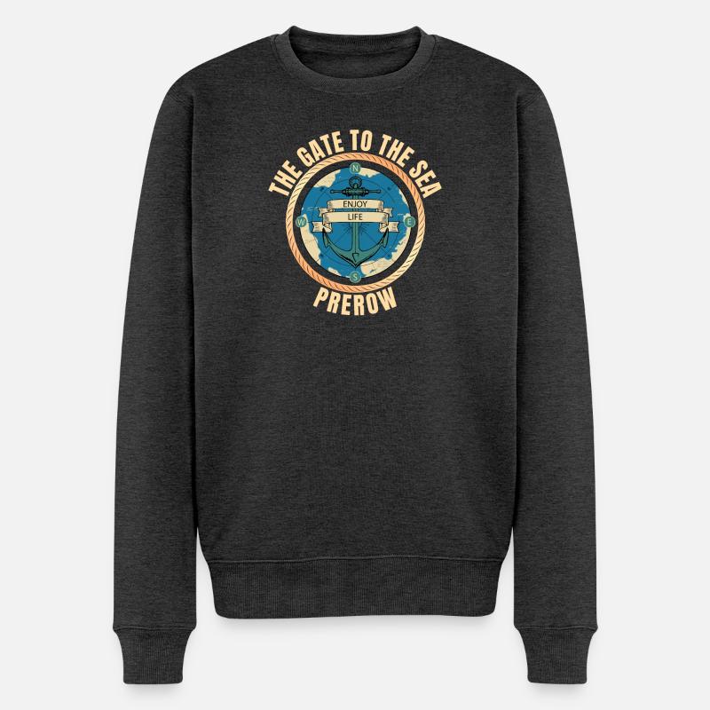 The Gate to the Sea - Prerow - Männer Premium Bio Pullover - Anthrazit meliert