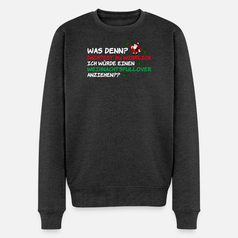 Weihnachtspullover Weihnachtsmann Weihnachten - Männer Premium Bio Pullover - Anthrazit meliert