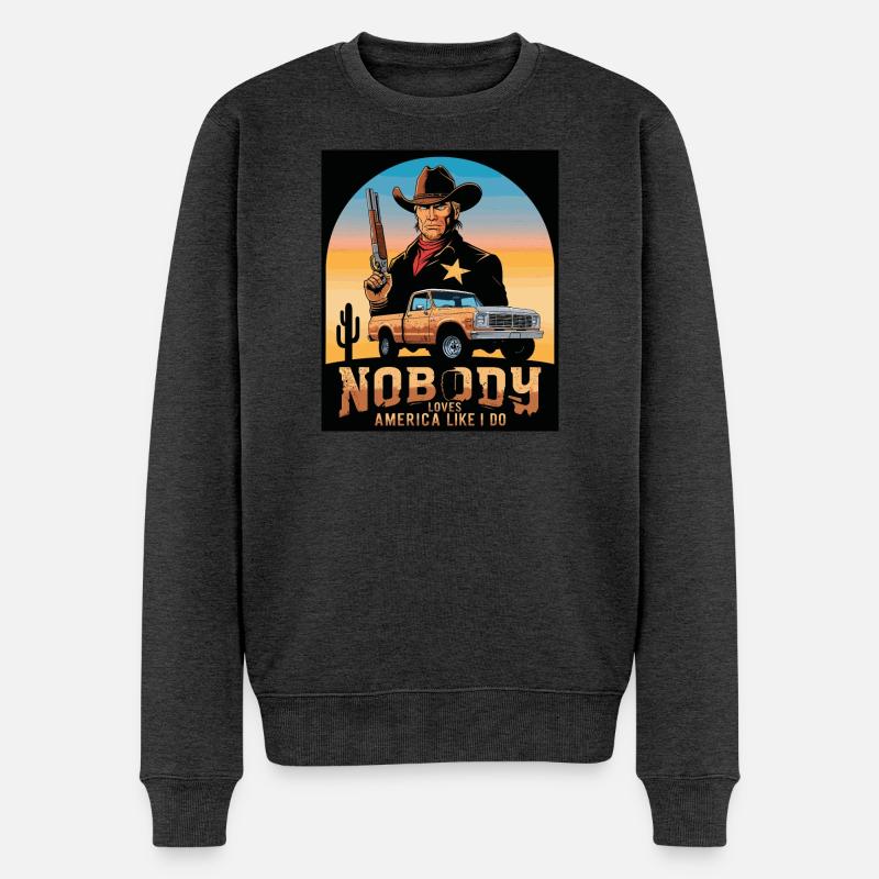 Shérif du Texas - Pull Premium bio Homme - anthracite chiné