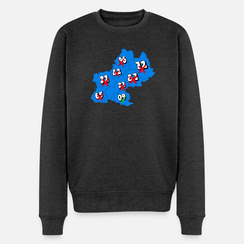 Midi-Pyrénées Region - Männer Premium Bio Pullover - Anthrazit meliert