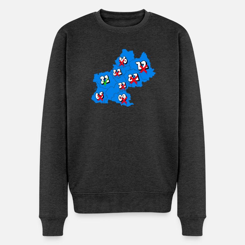 Midi-Pyrénées Region - Männer Premium Bio Pullover - Anthrazit meliert