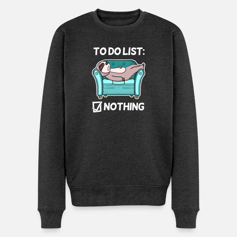 Lustiger Spruch lustige Sprüche - Nichts machen - Männer Premium Bio Pullover - Anthrazit meliert