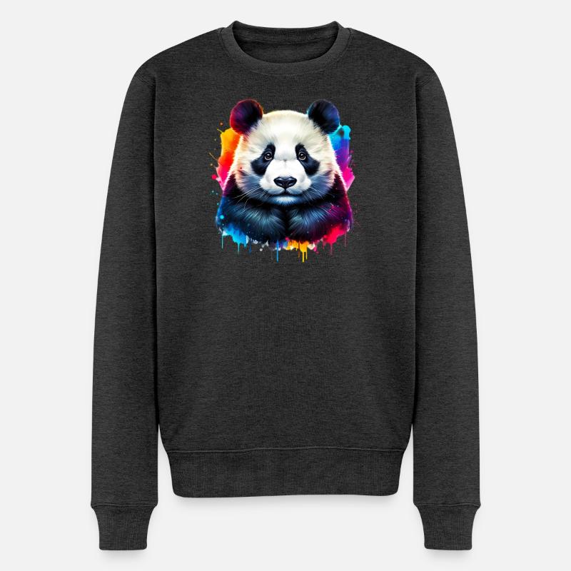 Panda - Pull Premium bio Homme - anthracite chiné