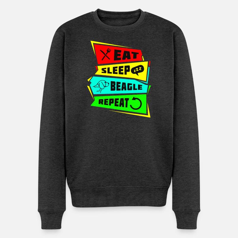 Eat Sleep Beagle Repeat - Pull Premium bio Homme - anthracite chiné