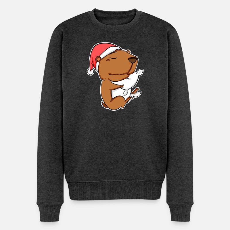 Capybara Wasserschwein Geschenk - Männer Premium Bio Pullover - Anthrazit meliert