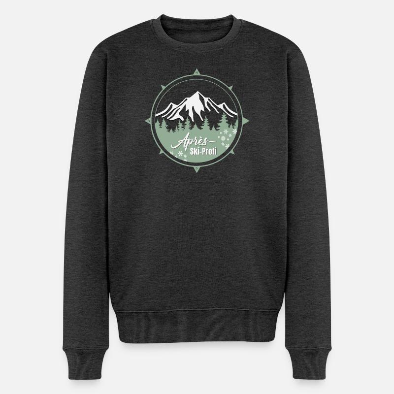 Skikompas - Männer Premium Bio Pullover - Anthrazit meliert