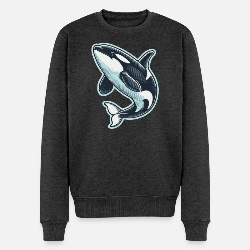 Orca - Männer Premium Bio Pullover - Anthrazit meliert