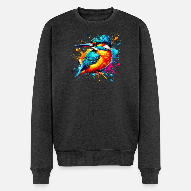 Eisvogel - Männer Premium Bio Pullover - Anthrazit meliert