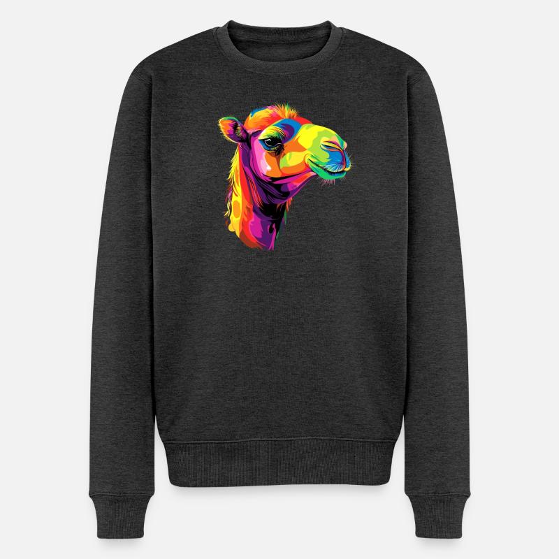 Chameau Dromadaire Camel de Bactriane Cadeau Chameaux - Pull Premium bio Homme - anthracite chiné