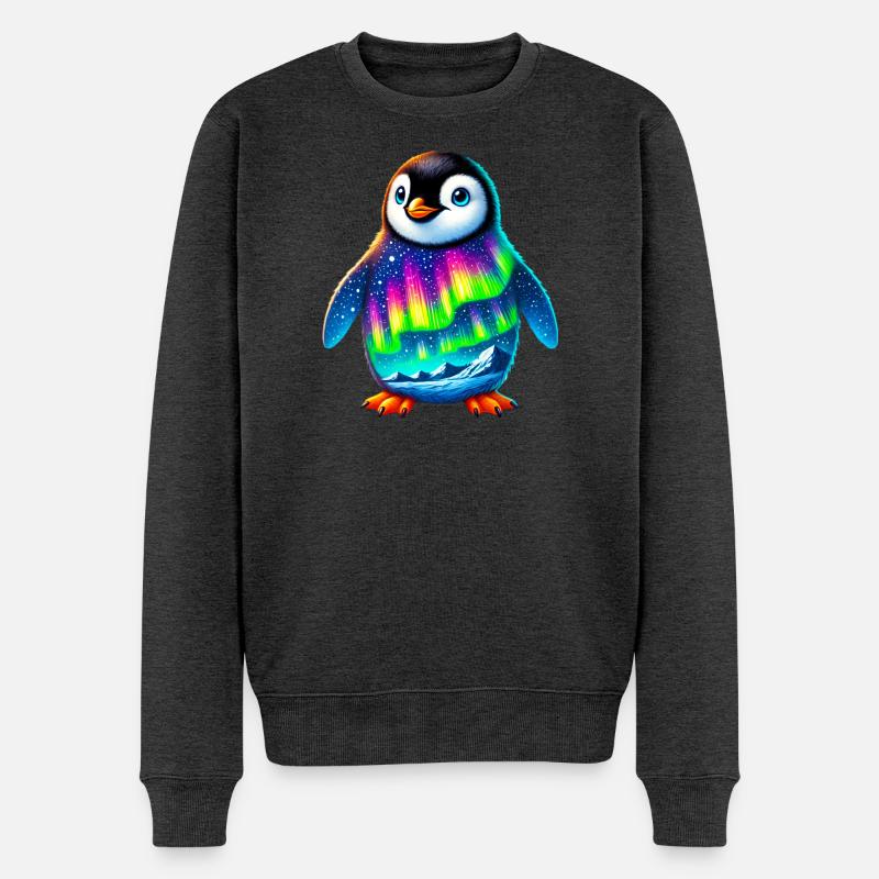 Pinguin - Männer Premium Bio Pullover - Anthrazit meliert