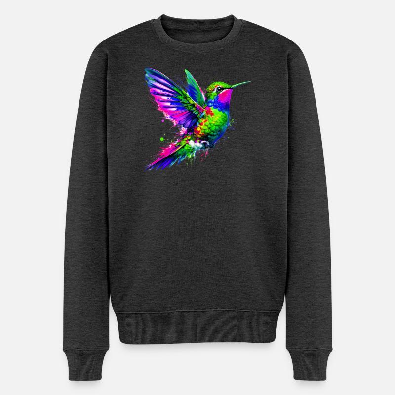 Kolibri - Männer Premium Bio Pullover - Anthrazit meliert