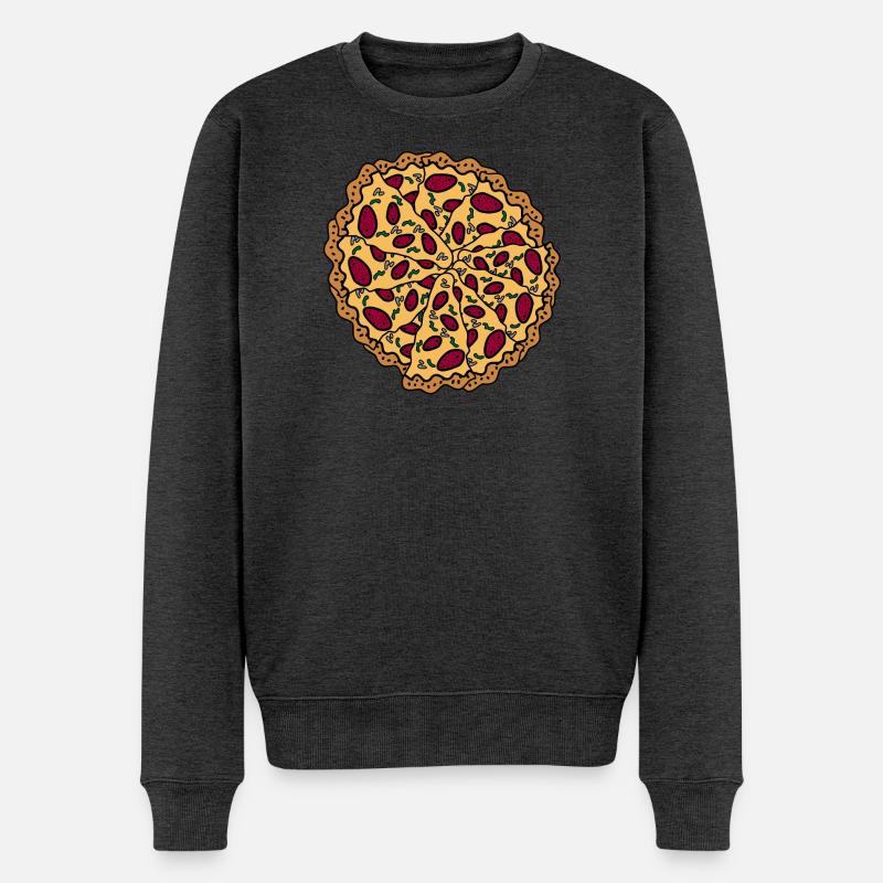 Pizza graphic  - Männer Premium Bio Pullover - Anthrazit meliert
