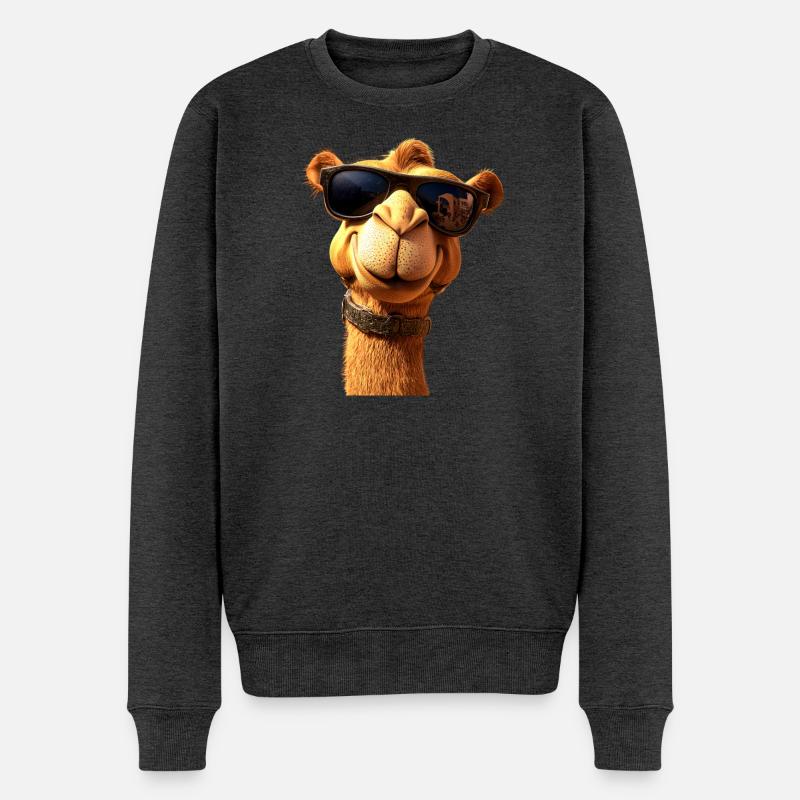 Kamel Dromedar Trampeltier Camel Geschenk Kamele - Männer Premium Bio Pullover - Anthrazit meliert