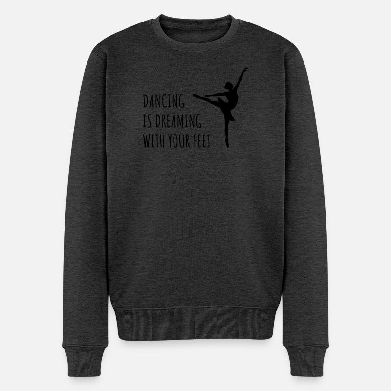 Tänzerin Ballett Träumen Tanzen - Männer Premium Bio Pullover - Anthrazit meliert