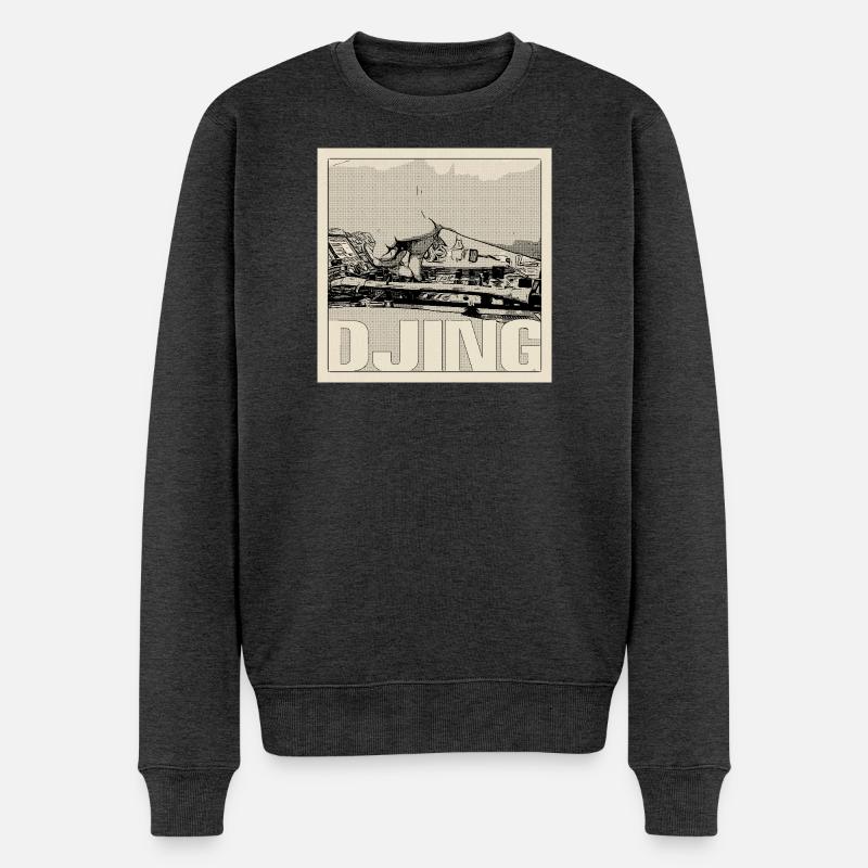 DJing Halftone Mix - Männer Premium Bio Pullover - Anthrazit meliert