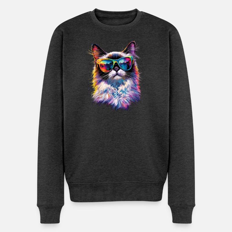 Ragdoll Katze Ragdollkatze Cat Süße Ragdoll Katzen - Männer Premium Bio Pullover - Anthrazit meliert