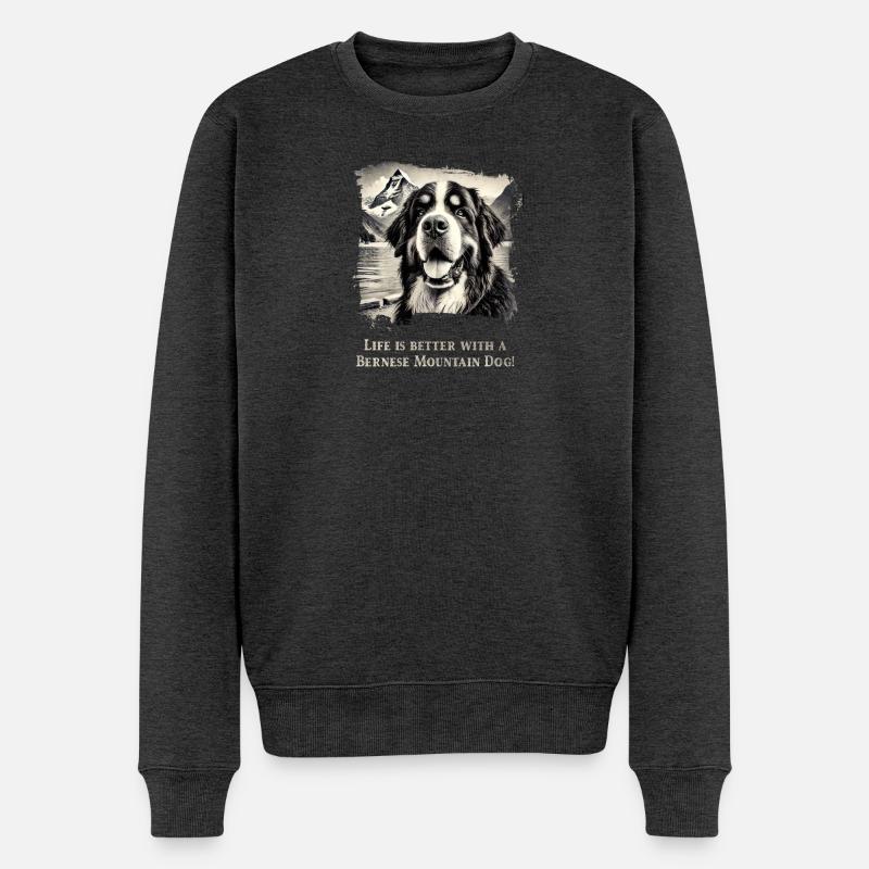 Berner Sennenhund - Männer Premium Bio Pullover - Anthrazit meliert