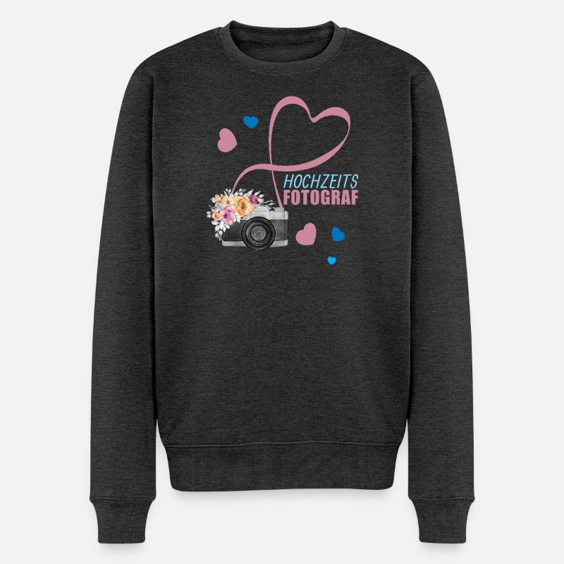 Hochzeitsfotograf - Männer Premium Bio Pullover - Anthrazit meliert