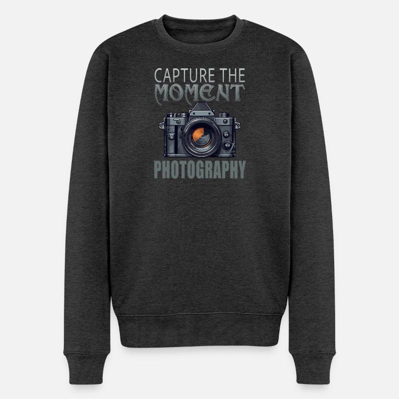 Capture the Moment - Männer Premium Bio Pullover - Anthrazit meliert