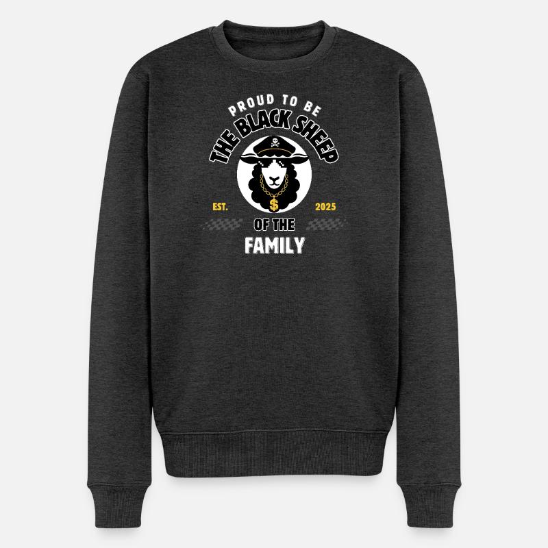 Das schwarze Schaf der großen Familie - Männer Premium Bio Pullover - Anthrazit meliert