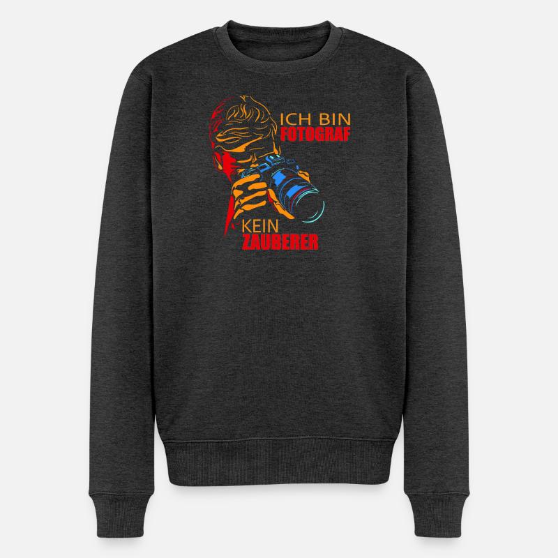 Ich bin Fotograf, kein Zauberer - Männer Premium Bio Pullover - Anthrazit meliert