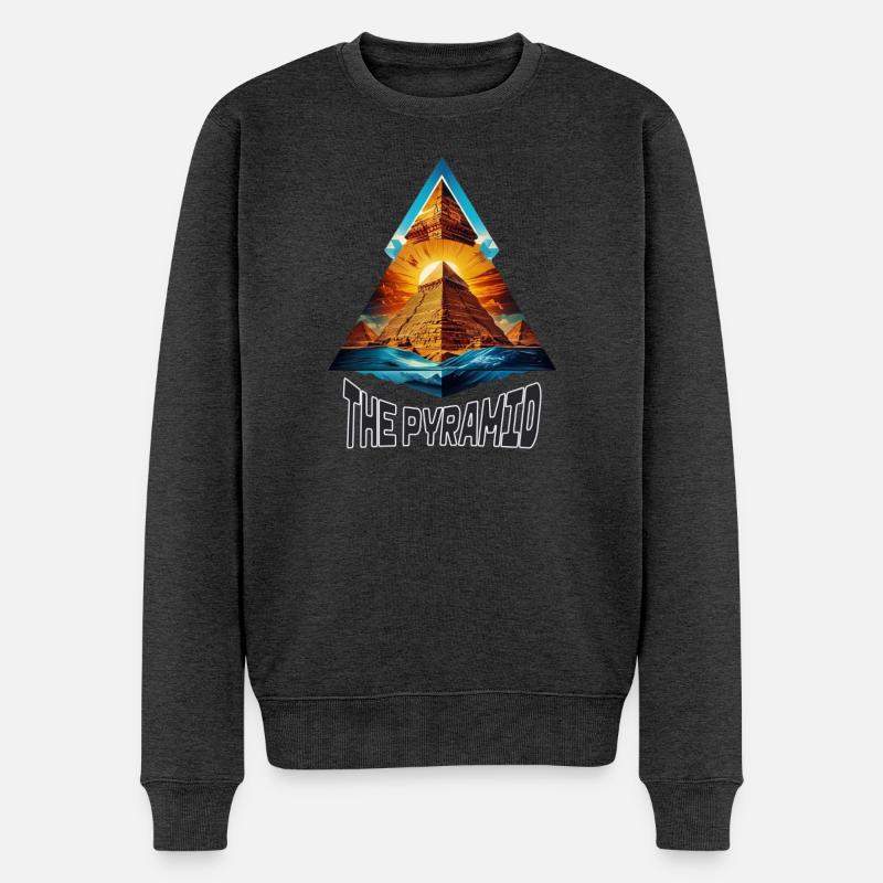 The pyramid - Pull Premium bio Homme - anthracite chiné