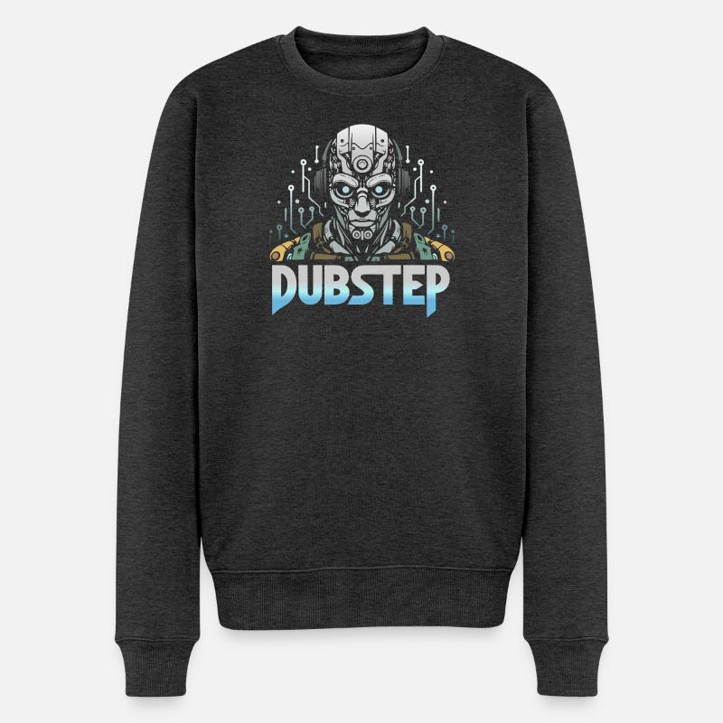 Dubstep Cyborg - Männer Premium Bio Pullover - Anthrazit meliert