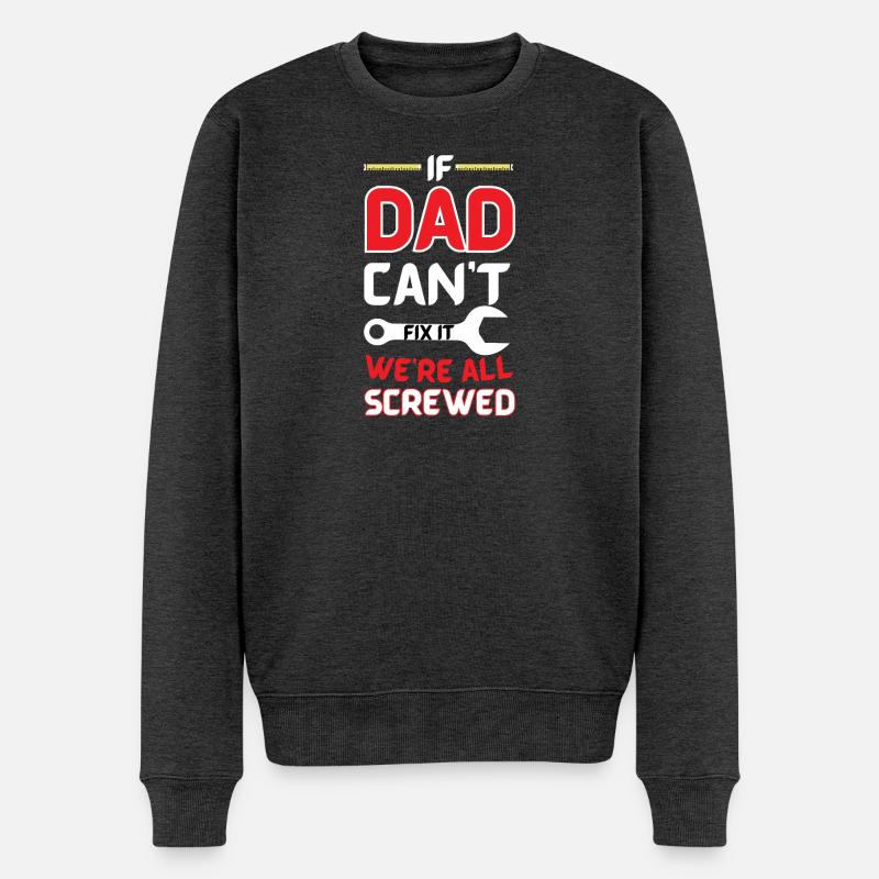 Papa Flick-Humor-Tee - Männer Premium Bio Pullover - Anthrazit meliert