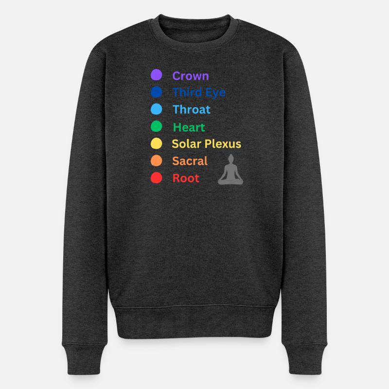 Chakra - Männer Premium Bio Pullover - Anthrazit meliert
