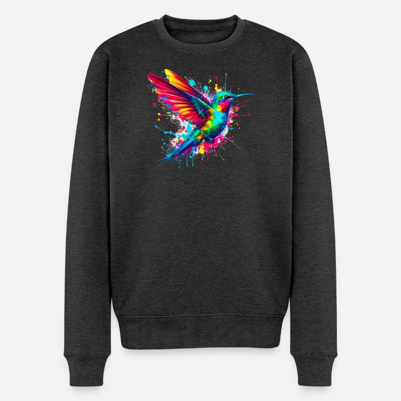 Kolibri - Männer Premium Bio Pullover - Anthrazit meliert