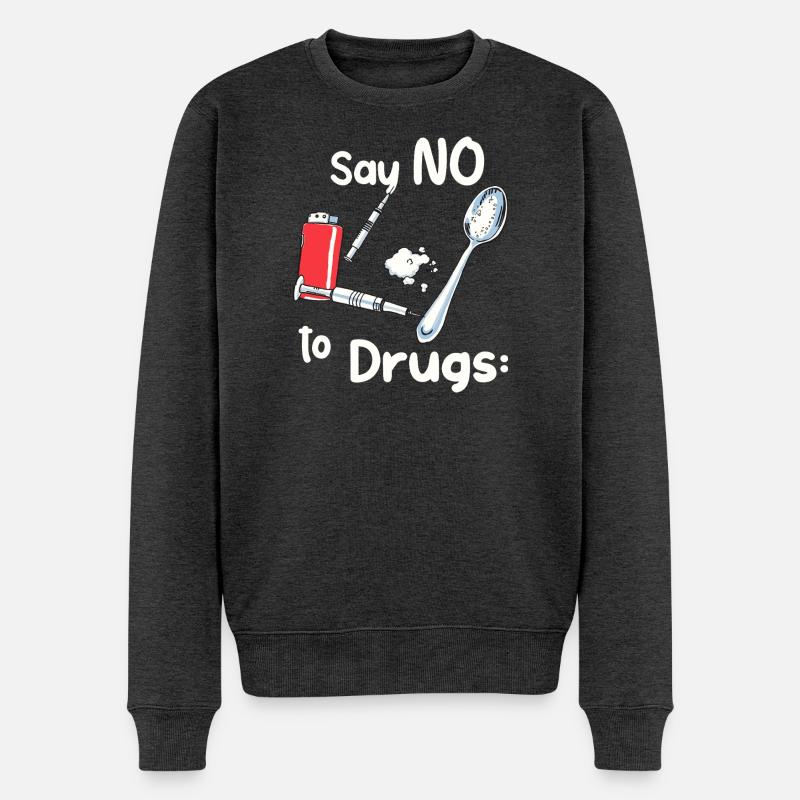 Dites NON à la drogue - Pull Premium bio Homme - anthracite chiné