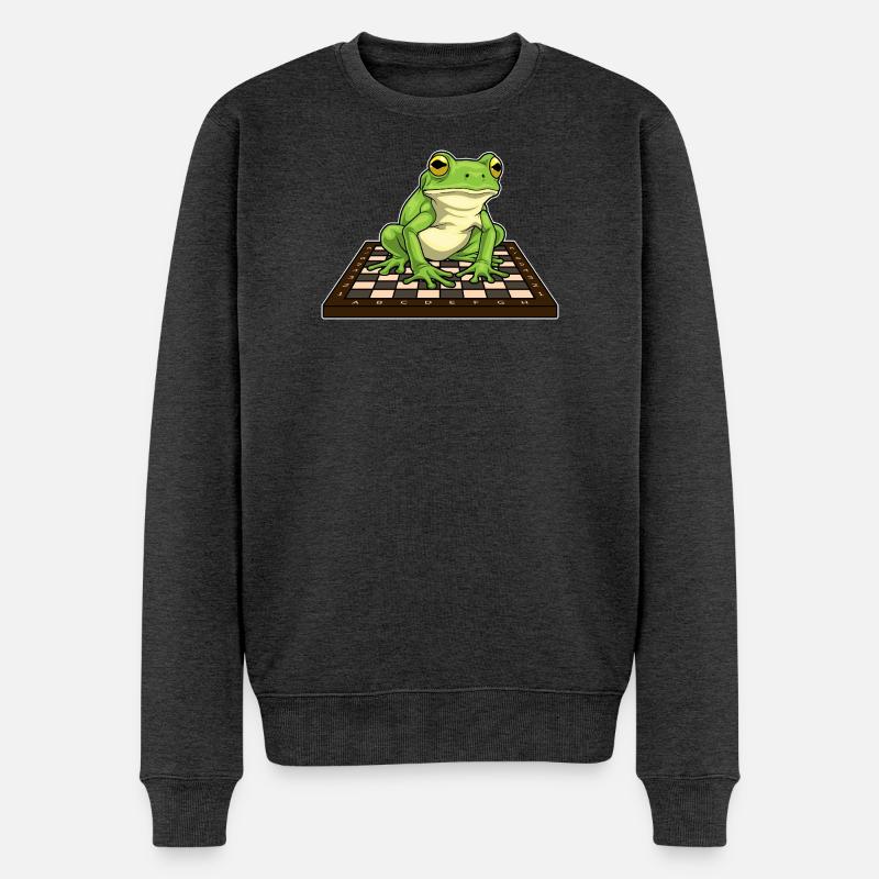Grenouille Échiquier Échecs - Pull Premium bio Homme - anthracite chiné