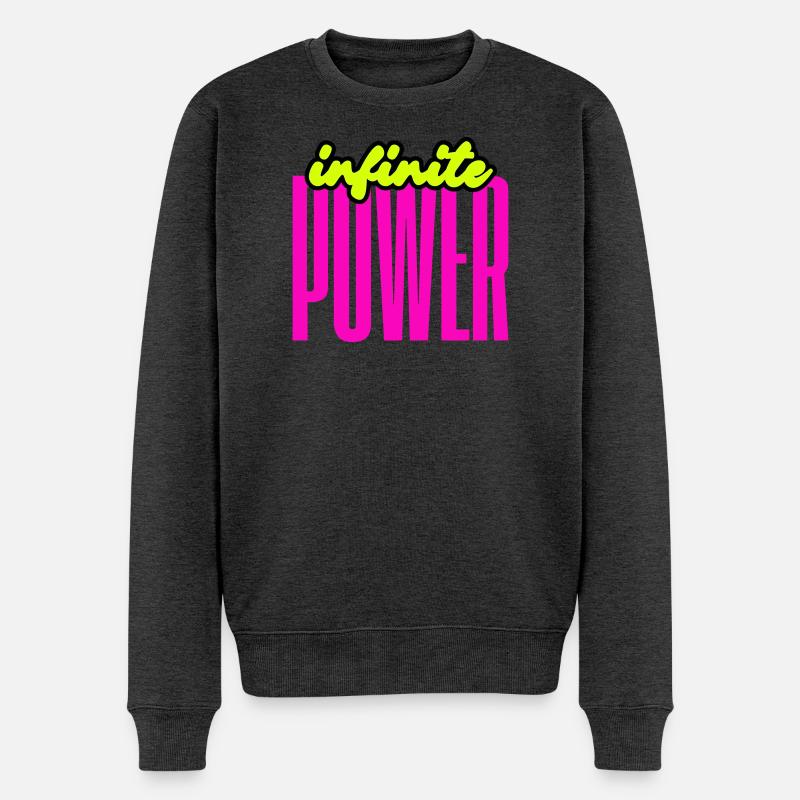 Unendliche Power - Männer Premium Bio Pullover - Anthrazit meliert