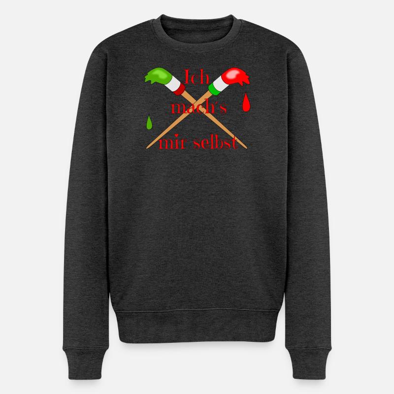 Maler Pinsel - Männer Premium Bio Pullover - Anthrazit meliert