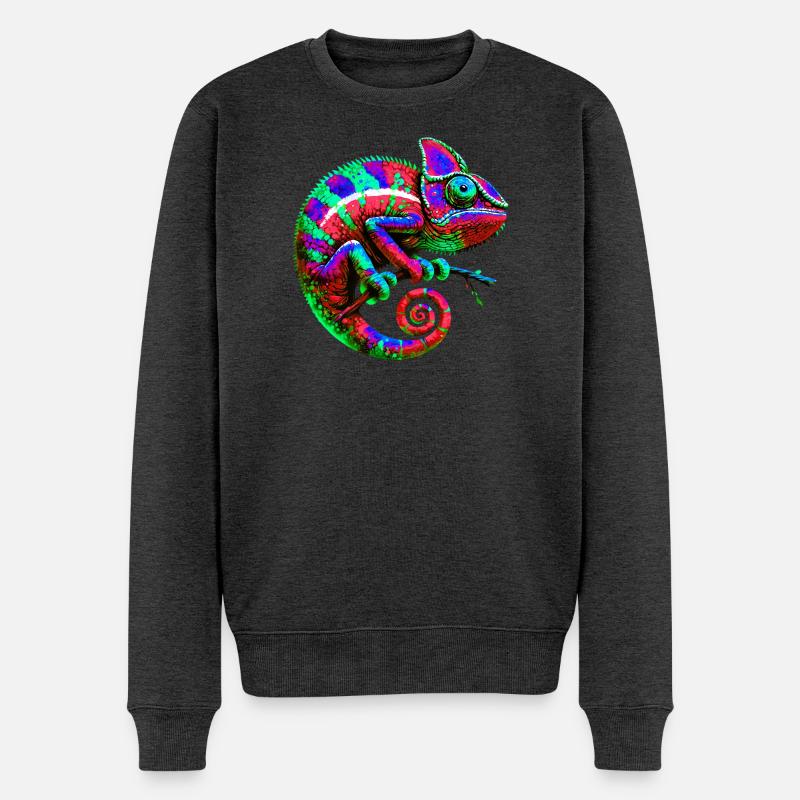 Chamäleon - Männer Premium Bio Pullover - Anthrazit meliert