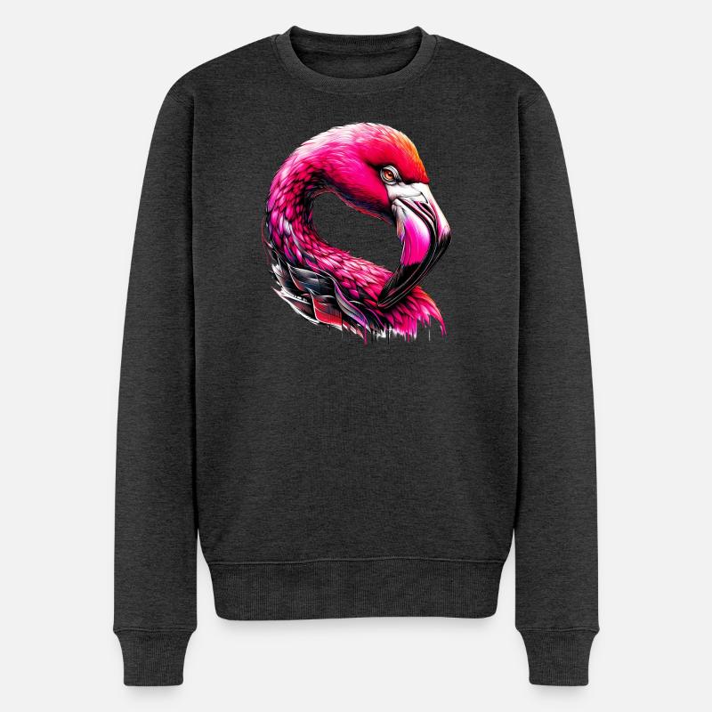 Flamingo - Männer Premium Bio Pullover - Anthrazit meliert