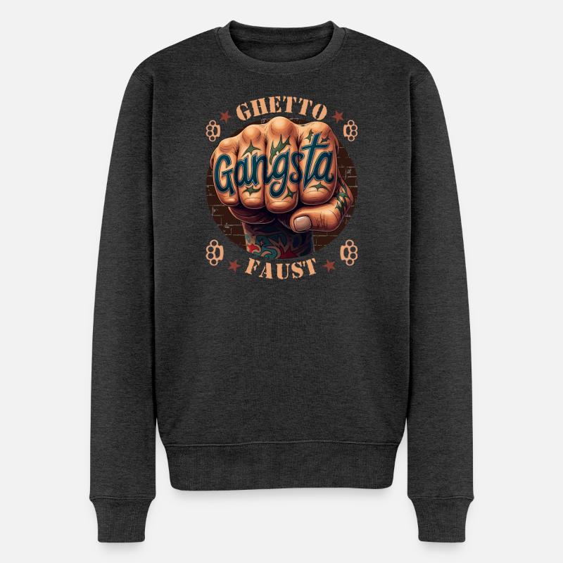 Ghetto Faust - Männer Premium Bio Pullover - Anthrazit meliert